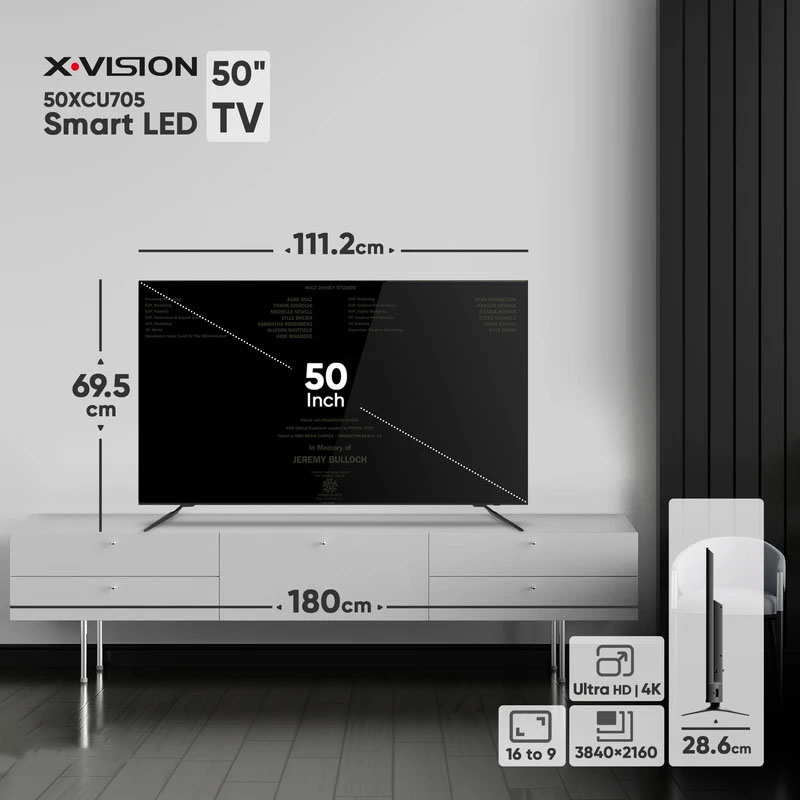 تلویزیون 50 اینچ ایکس ویژن مدل 50XYU705